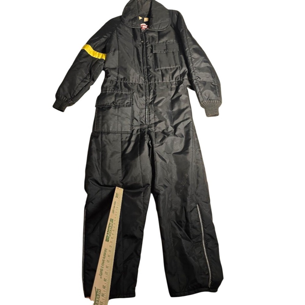 Vintage JCPenney Snowmobile Suit Black Insulated Jumpsuit Womens Large 16-18 USA